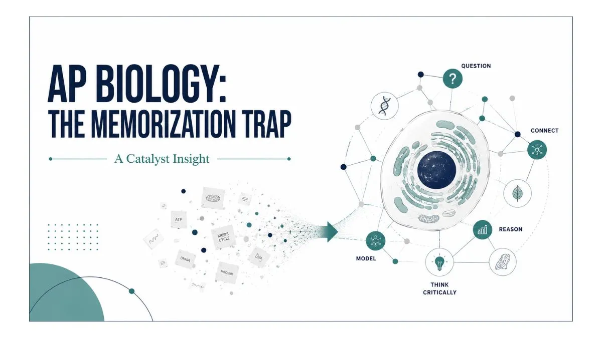 AP Biology: The Memorization Trap Cell surrounded by a network of thinking ideas and biology concepts